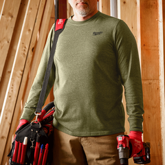 Milwaukee - Hybrid Work Tee Long Sleeve Green - S | 604GNS