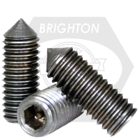 Brighton Best - 3/4"-10x3/4" - IMPERIAL GRUB (SOCKET SET) SCREW CONE POINT THERMAL BLACK OXIDE UNC | 604455