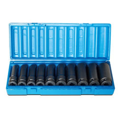 Action - 10 Pieces 1/2 Drive 6-Point Metric Deep Socket Set | 605221004