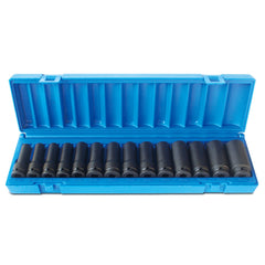 Action - 14 Piece 1/2" Drive Metric Deep Impact Socket Set - Carton (x4) | 605221402-4