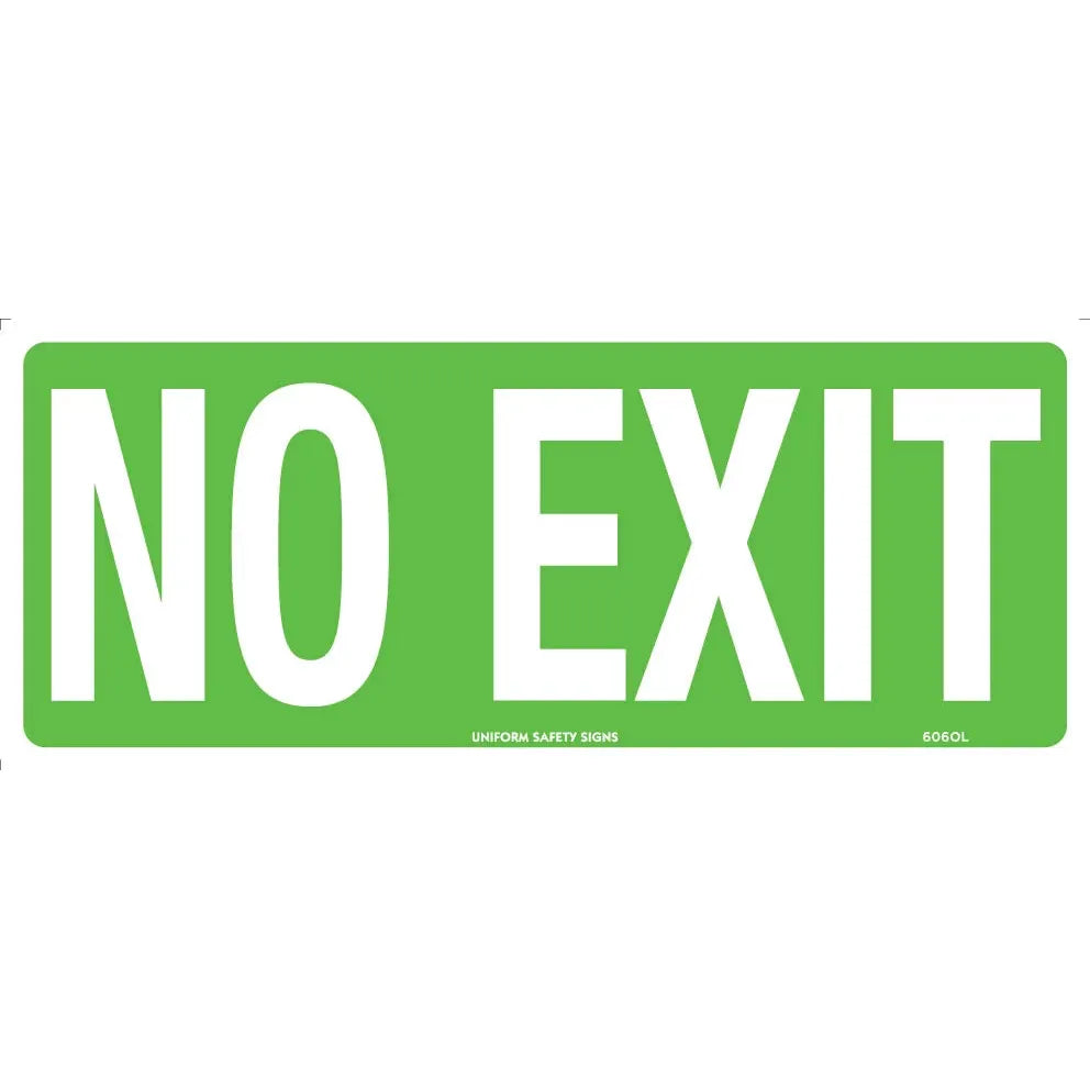 Uniform Safety Signs - 350x145mm - Poly - Non Luminous - No Exit | 606OLP