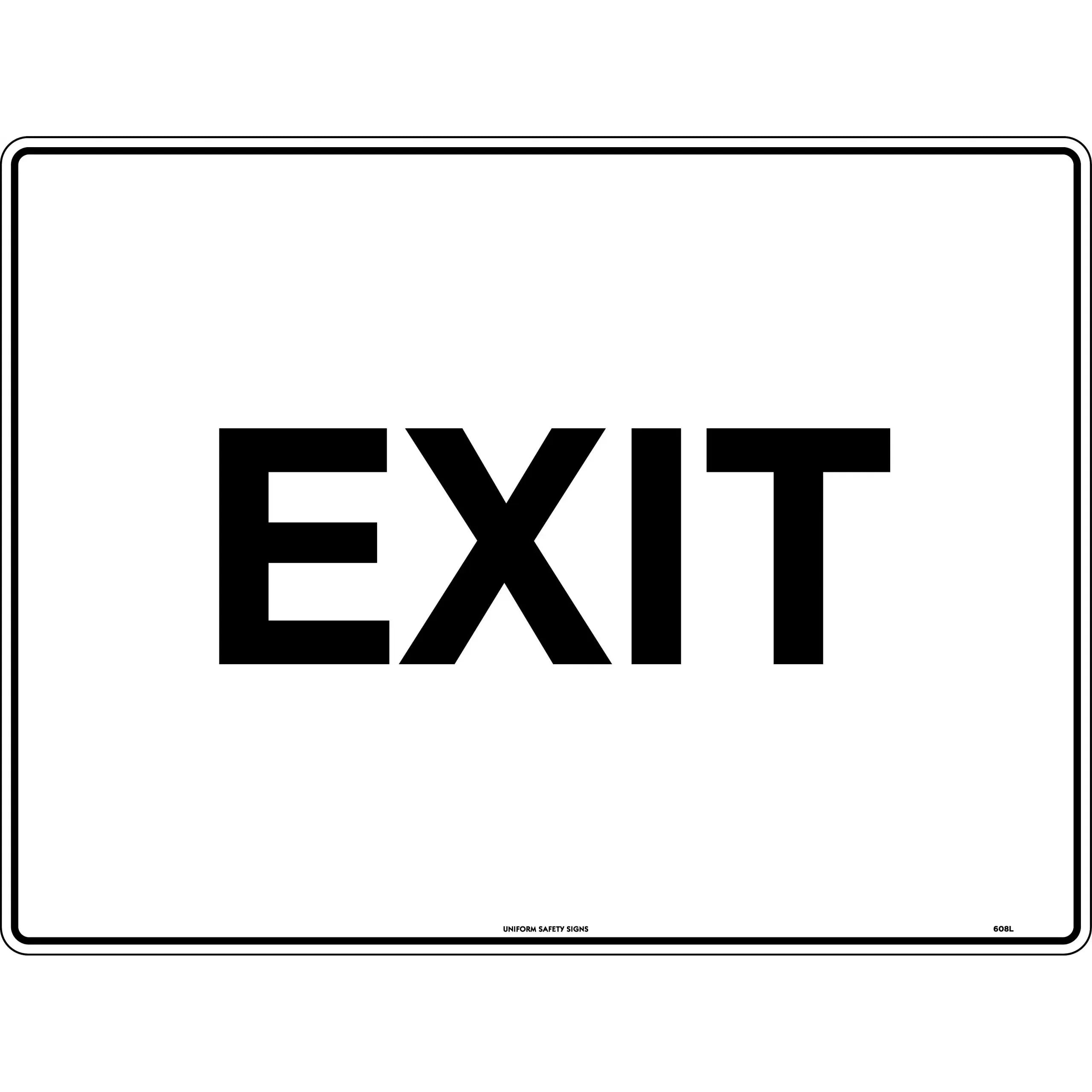 Uniform Safety Signs - 450x200mm - Metal - Exit | 608OLM