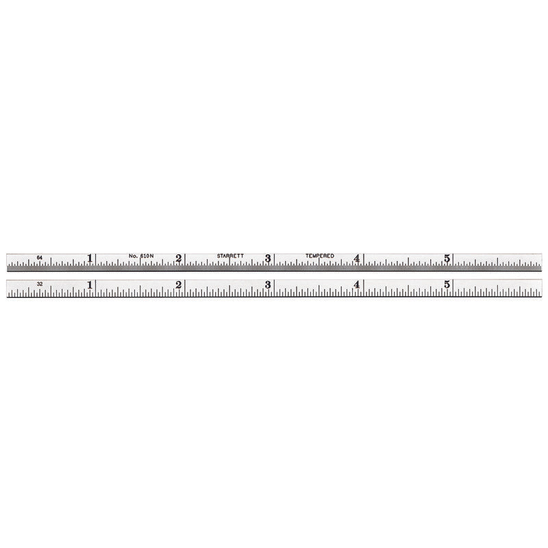 Starrett - Steel Rule 6in No 10 Grad Regular Finish Narrow | 610N-6