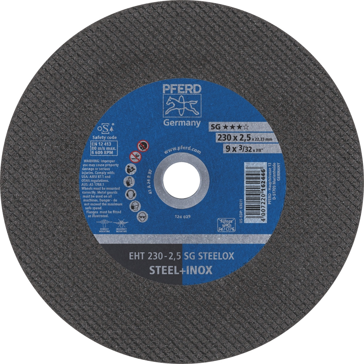 PFERD - Flat Cut-Off Wheel PREMIUM - INOX EHT 230-2.5 A 24 R SG-INOX | 61328422 25