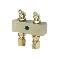 Alemlube - Header Block 2 Outlet C/W 6mm Fittings And Grease Nipples | 6132