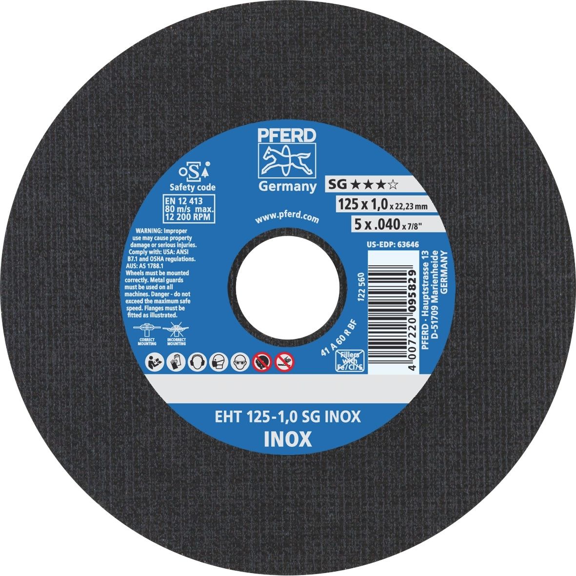 PFERD - EXTRA SLIM Cut-Off Wheel PREMIUM - INOX Stainless Steel - 115 x 0.8mm | 61340396 1