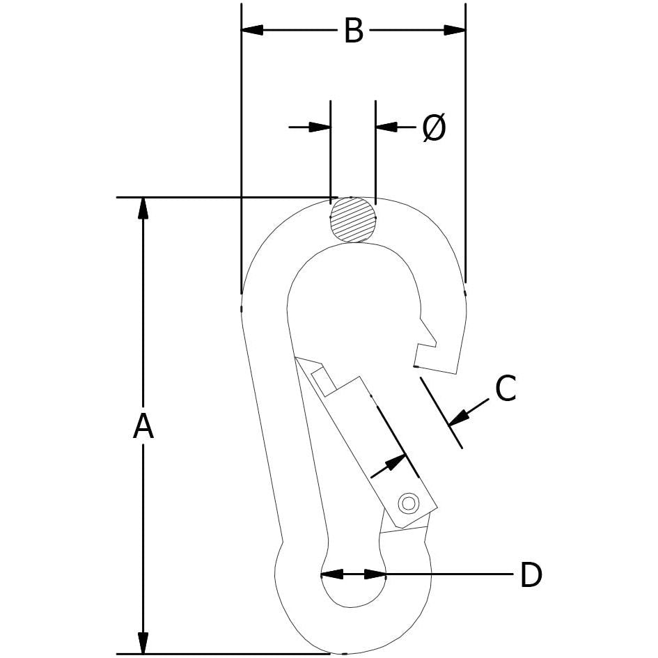 Beaver - 5mm Stainless Carbine Hook 316gr | 618205