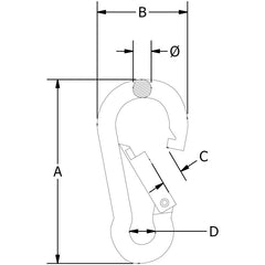 Beaver - 5mm Stainless Carbine Hook 316gr | 618205