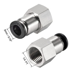 AIP - Pushfit Conn. Nickel Plated Straight Female BSPT - 6mm (t) X 1/8" | 32-410-006-002 | PFM10NP0602