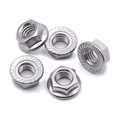BBI - 3/8"-16 - Hex Flange Nuts Serrated 18-8 Stainless Steel | 45030