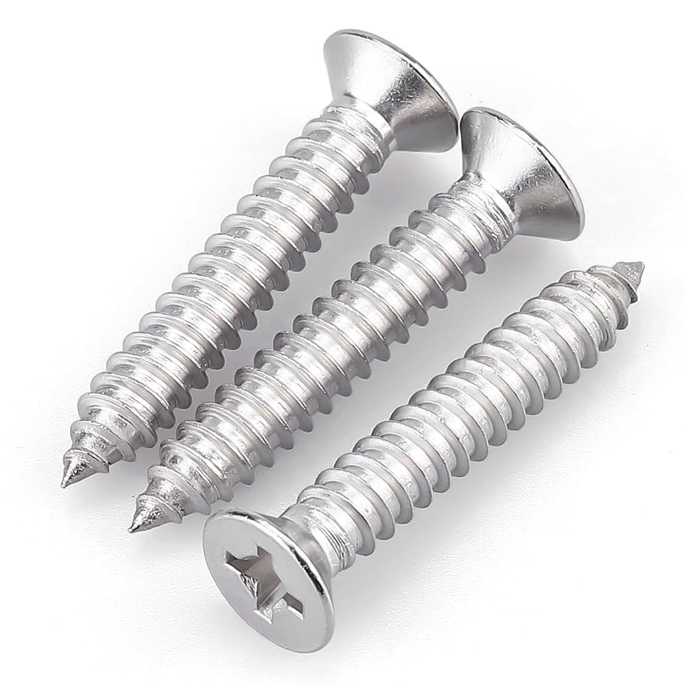 Bremick - SS316 Self Tapping Screw Countersunk Phillips 14g x 1" (Box of 100)