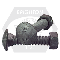 Brighton Best - M8-1.25x100 MM T=75 - Cup Head Bolt / Nut - Galv | 627093