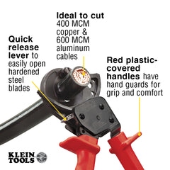 Klein Tools - RATCHETING CABLE CUTTER 300MM2 CU | A-63060