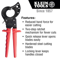 Klein Tools - RATCHETING CABLE CUTTER 300MM2 CU | A-63060