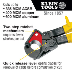 Klein Tools - SMALL ACSR RATCHETING CABLE CUTTER | A-63607