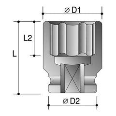 Action - 1" x 1" Drive 8-Point Imperial Double Square Impact Socket | 63650100
