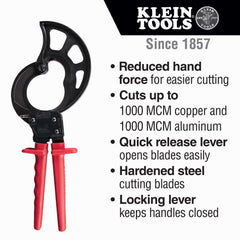 Klein Tools - RATCHETING CABLE CUTTER 1000MCM | A-63750