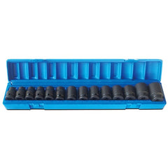 Action - 14 Pieces 1/2 Drive 12-Point Metric Standard Socket Set | 638251401