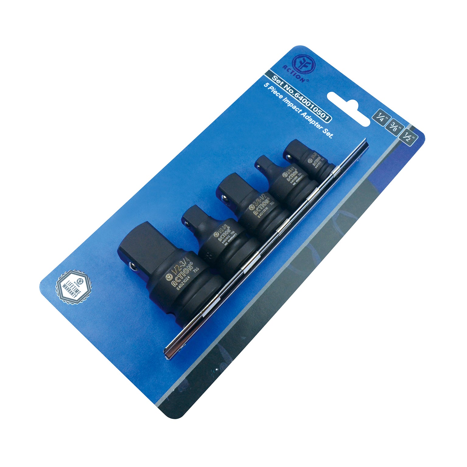 Action 5 Pc Steel Ball Impact Adaptor Set - Carton (x20)