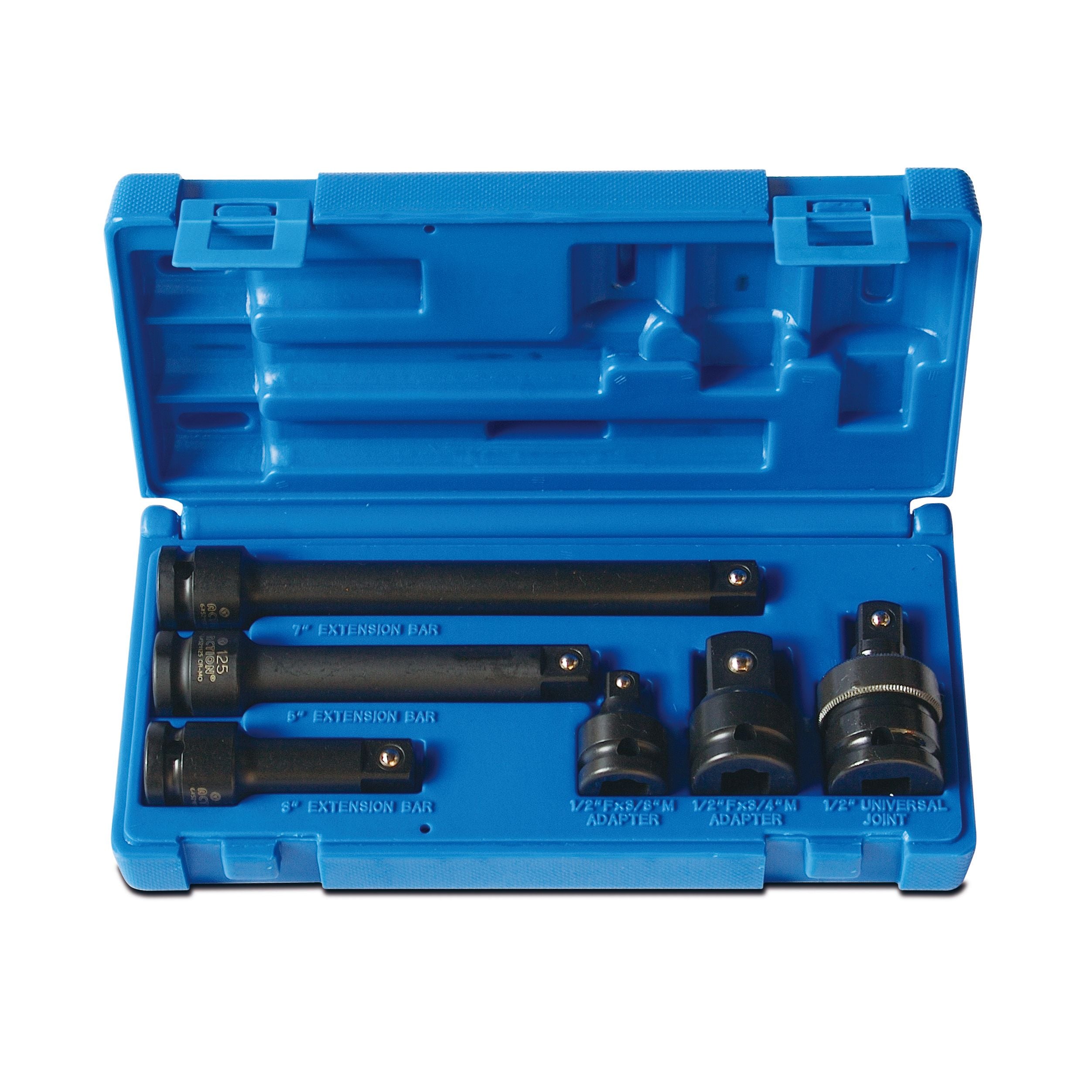 Action 6 Pc 1/2" Drive Impact Adaptor & Extension Set - Carton (x10)