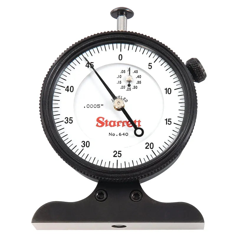Starrett - Dial Depth Gage 0-1/2in Range .0005in Grad 0-50 Dial Case | 640JZ