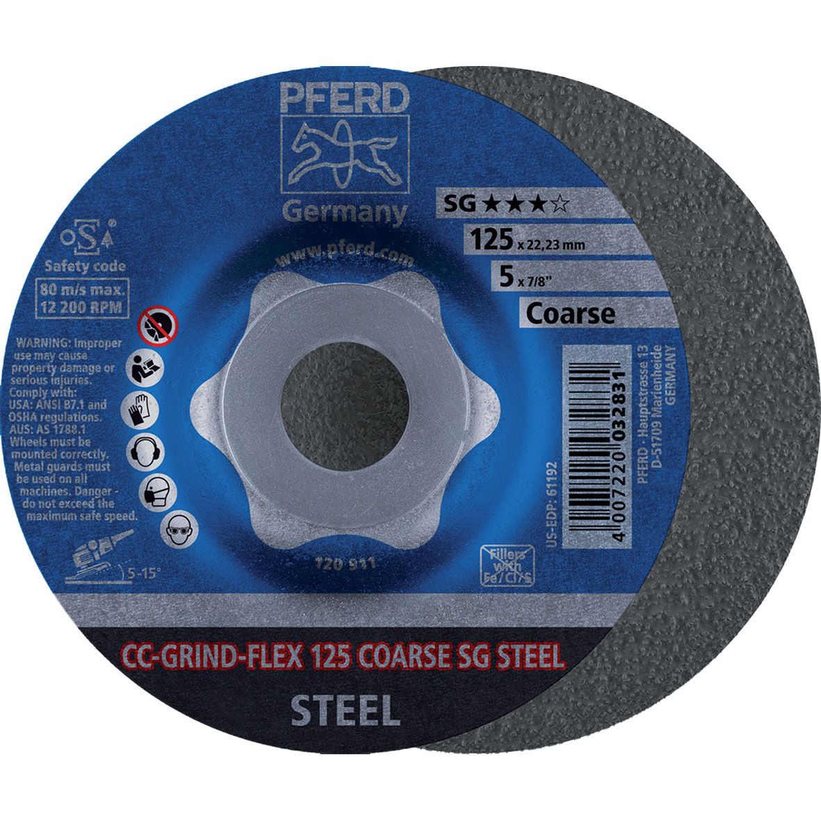 PFERD - CC-GRIND-FLEX Grinding Disc STEEL 125mm SG COARSE | 64188125 1