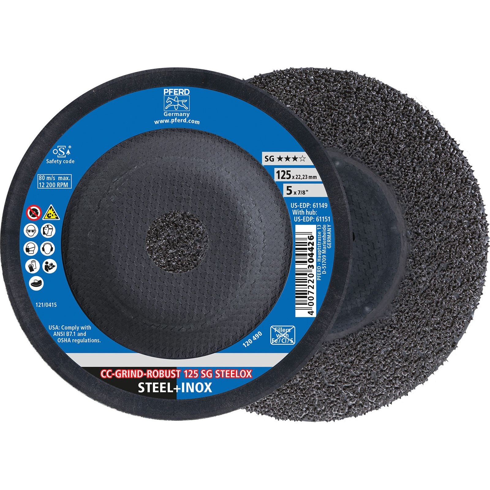 PFERD - CC-GRIND-ROBUST Grinding Disc 125 SG STEELOX | 64195125 1
