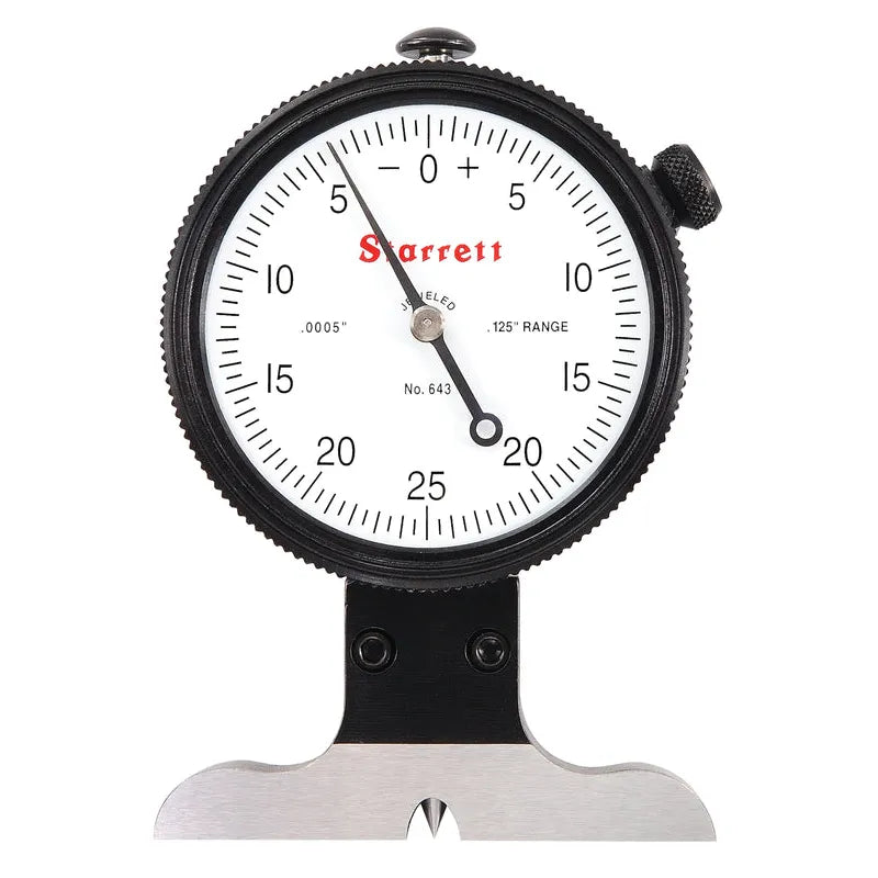 Starrett - Dial Depth Gage 0-.125in .0005in Grad 0-25-0 Dial Case | 643JZ