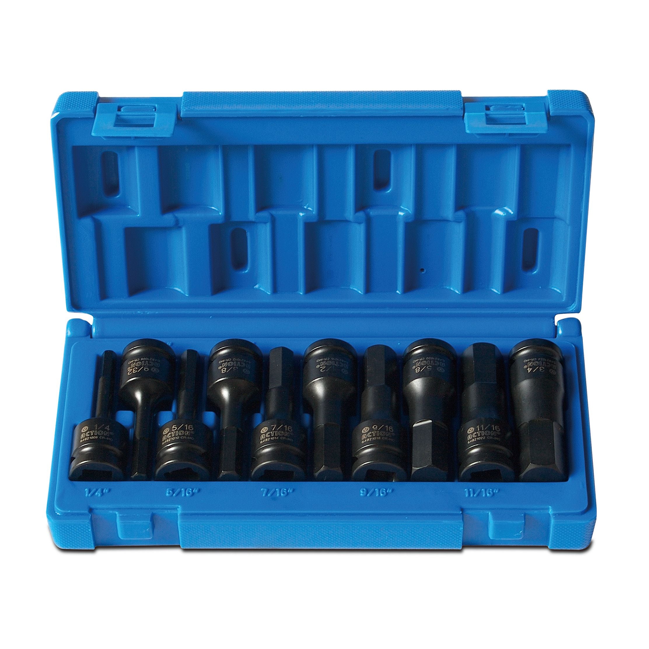 Action 10 Pc 1/2" Drive Imperial Hex Driver Set - Carton (x10)