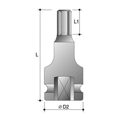 Action - 1" x 1-1/2" Drive Imperial 120mm Impact Hex Driver | 64860100