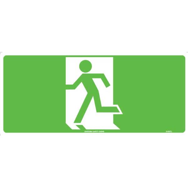 Uniform Safety Signs - 450x200mm - Poly - Running Man Picto (Facing Left) | 648OLP