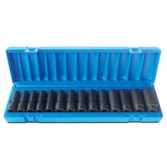 Action - 14 Pieces 1/2 Drive 12-Point Metric Deep Socket Set | 658271401