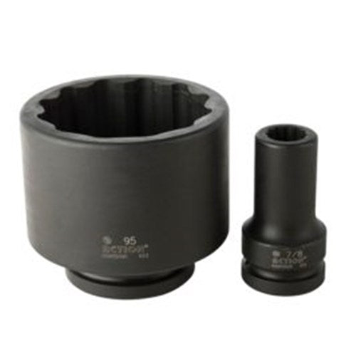 Action 11/16" x 1" Drive 12-point Imperial Standard Impact Socket