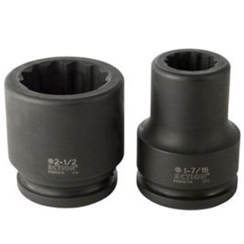 Action 33mm 1-1/2" Drive 12-point Metric Standard Impact Socket