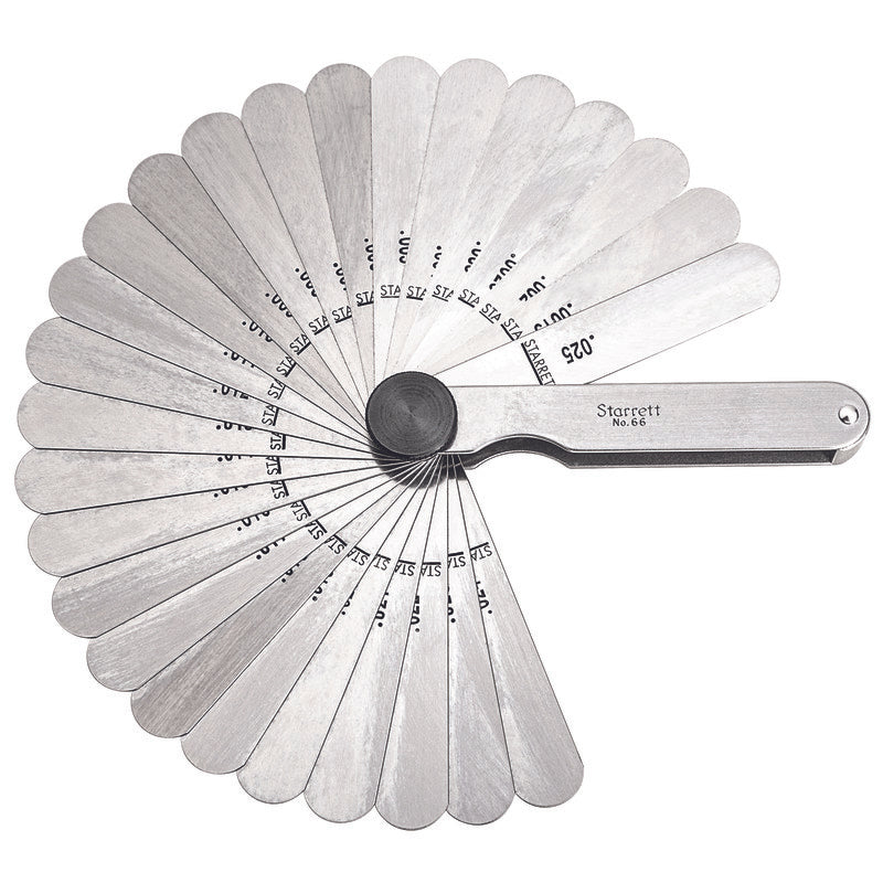 Starrett - Thickness Gage 26 Straight Leaves .0015-.025in Range | 66