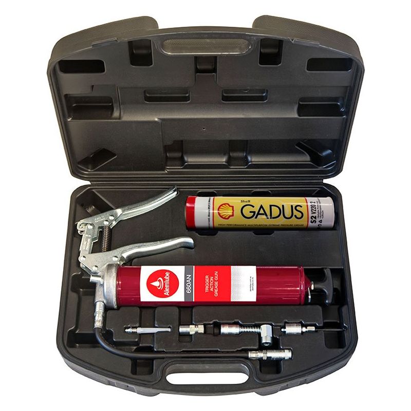 Alemlube - Grease Gun And Accessories Kit With Shell Grease Cartridge | 660ANK3