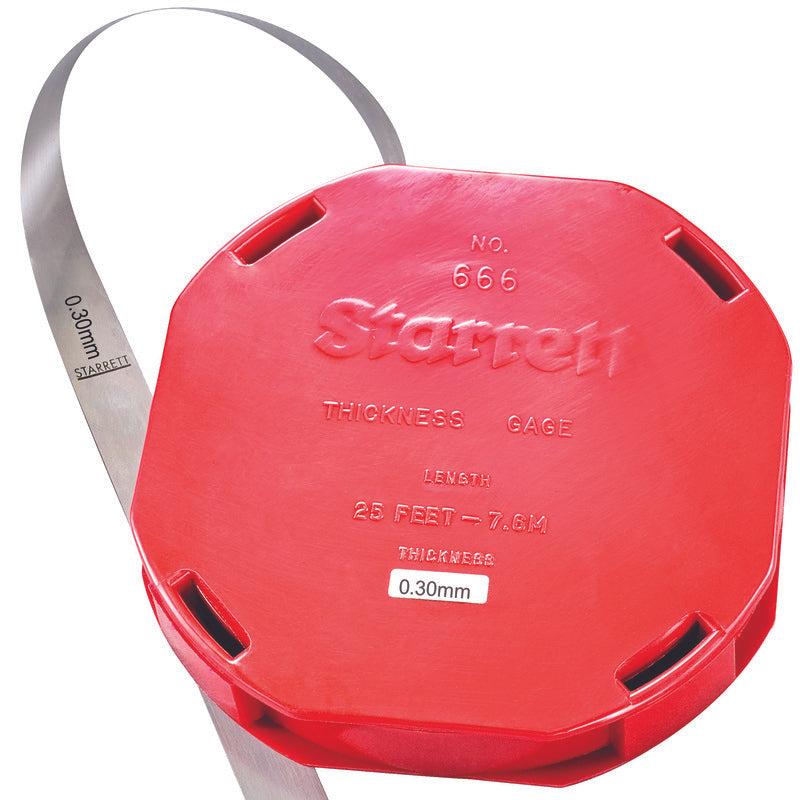 Starrett - Thickness Gage Stock .30mm 7.6m Roll Dispenser Case | 666M-30