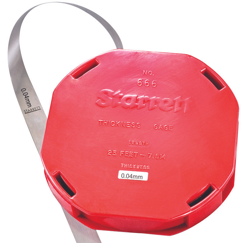 Starrett - Thickness Gage Stock .04mm 7.6m Roll Dispenser Case | 666M-4
