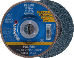 Pferd - PFC 125 - Z 40 PSF - 125mm 40-Grit Polifan Steellox Zirconia Angled Flap Disc 67770124