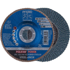 PFERD - 125X22.23mm Polifan Power Flap Disc Pfc Conical Z40 Sg Steelox Steel/Stainless Steel | 67784125