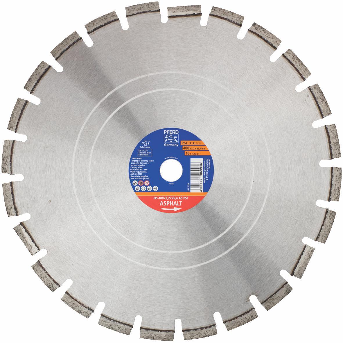 PFERD - Diamond Cut-Off Wheel GP - Asphalt Type DS 400 x 3.2 x 25.4 AS PSF | 68300060 1