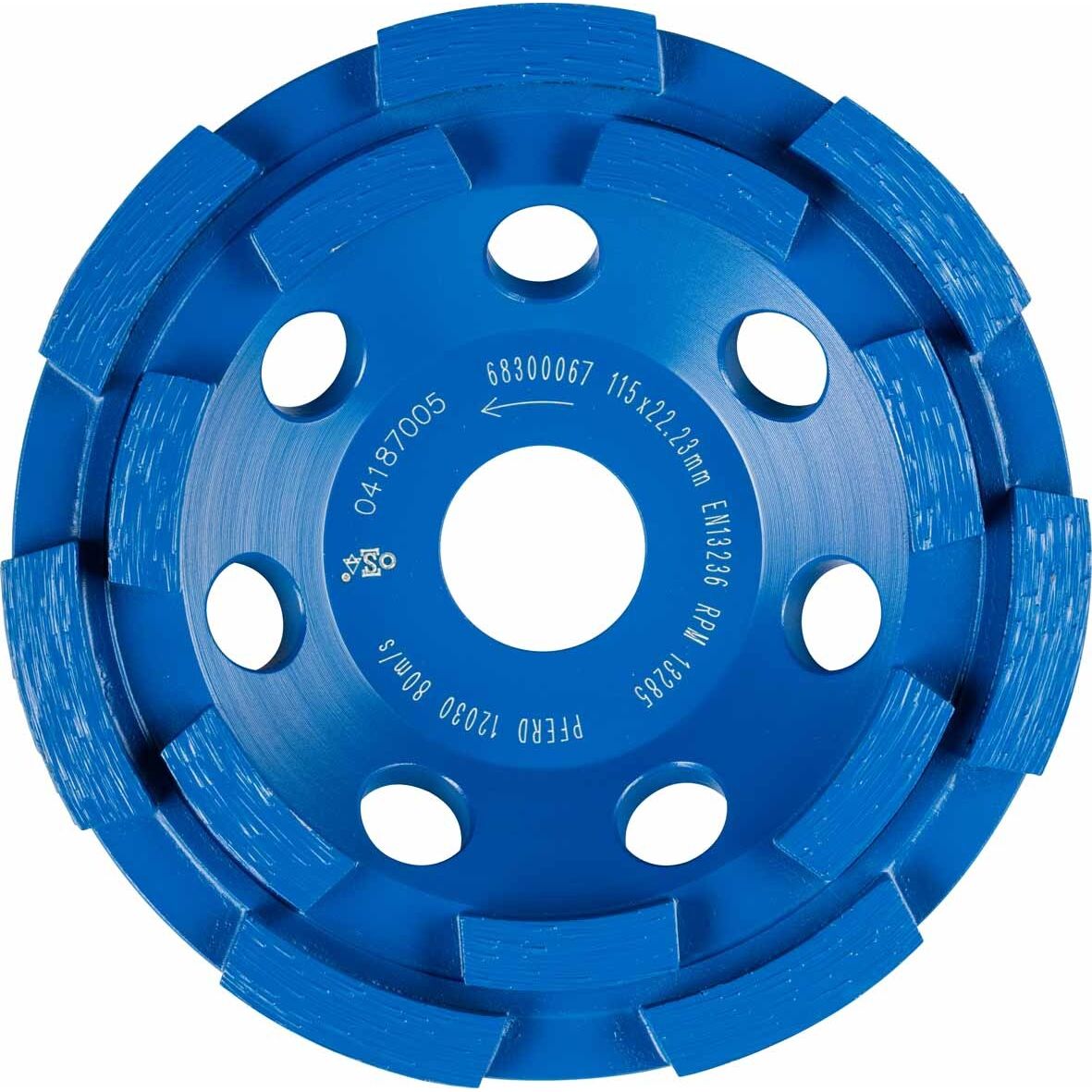PFERD - Diamond Cup Wheel General Purpose - Double Row 115 x 6 x 22.23 PSF | 68300067 1