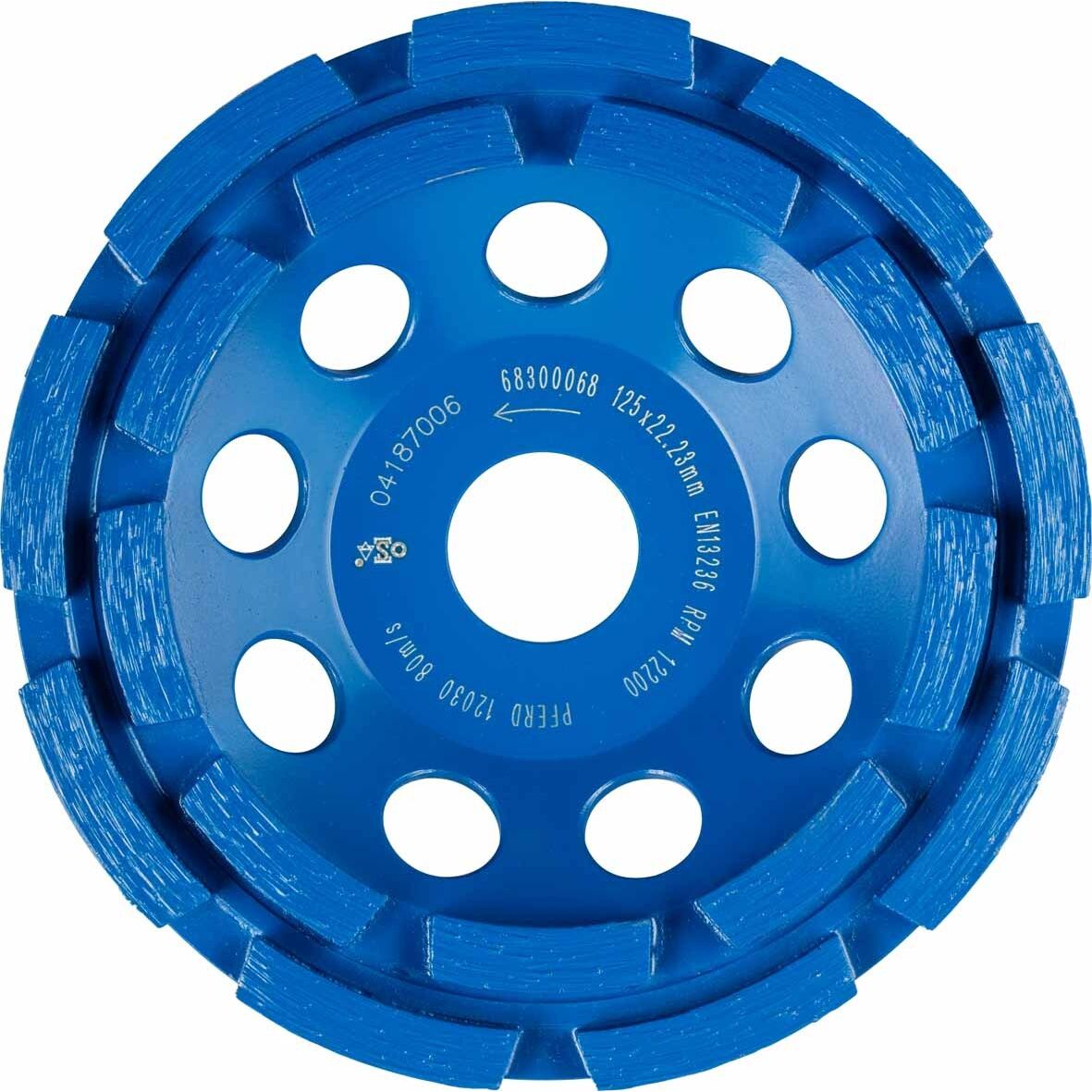 PFERD - Diamond Cup Wheel General Purpose - Double Row 125 x 6 x 22.23 PSF | 68300068 1