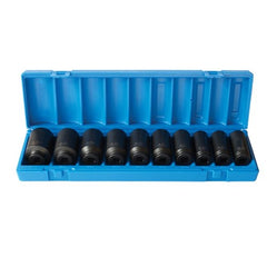 Action - 10 Pieces 1/2 Drive 6-Point Metric Deep Socket Set | 69523105