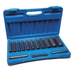 Action - 13 Pieces 1/2 Drive 6-Point Metric Thin Wall Extra Long Socket Set | 69523131