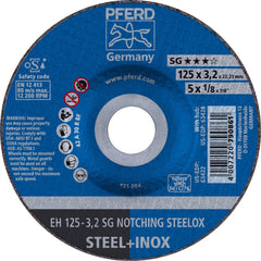 PFERD - Pipe Notching Cut-Off Wheels Premium - Raised Hub - STEEL EH 125-3.2 A 46 R SG-INOX | 69900064 1