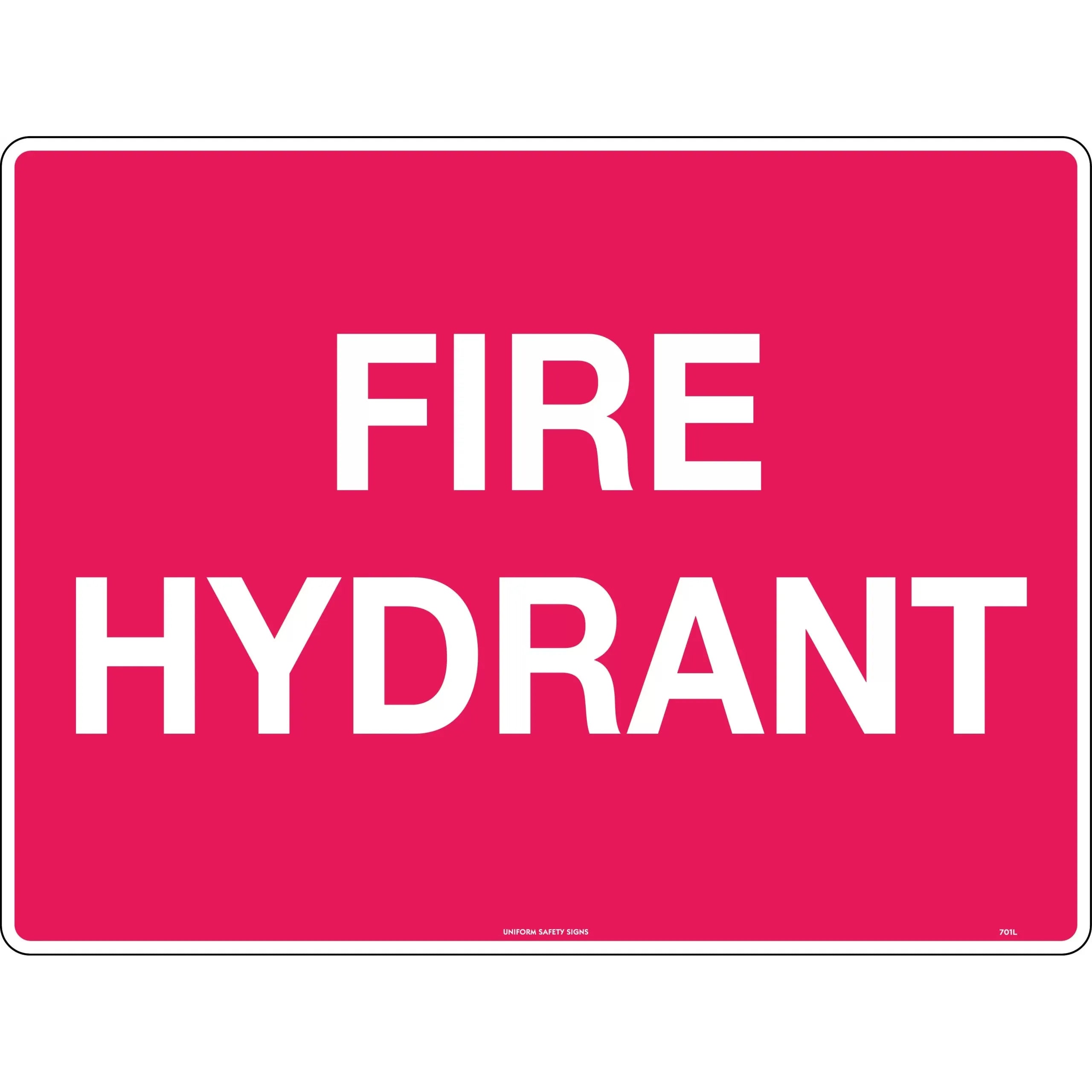Uniform Safety Signs - 300x225mm - Metal - Fire Hydrant | 701MM