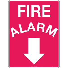 Uniform Safety Signs - 600x400mm - Poly - Fire Alarm (Arrow Down) | 703LP