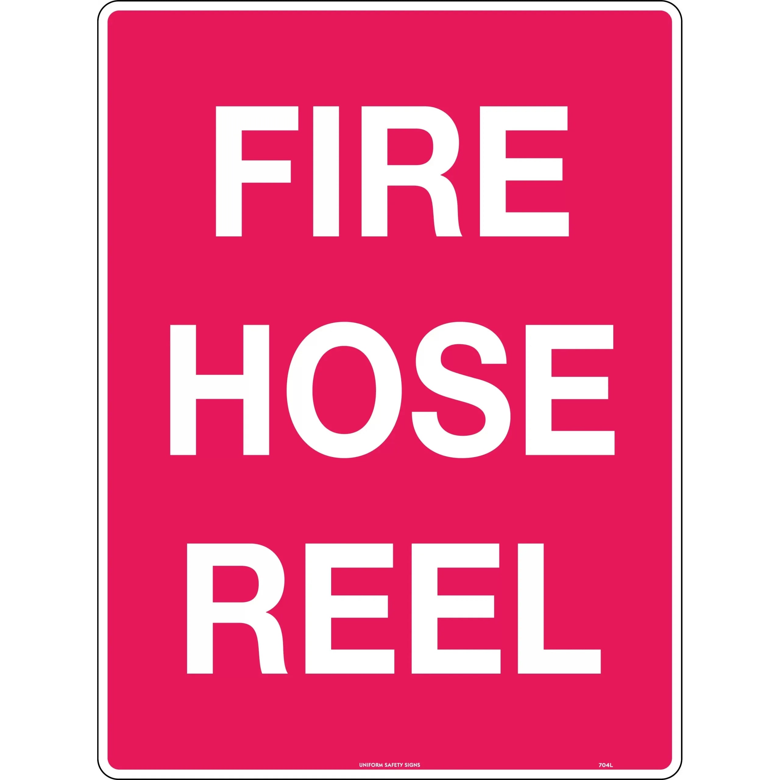 Uniform Safety Signs - 240x180mm - Self Adhesive - Fire Hose Reel | 704DA