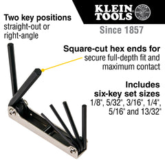Klein Tools - FOLDING HEX KEY SET. 6 KEY. METRIC SIZES | A-70580